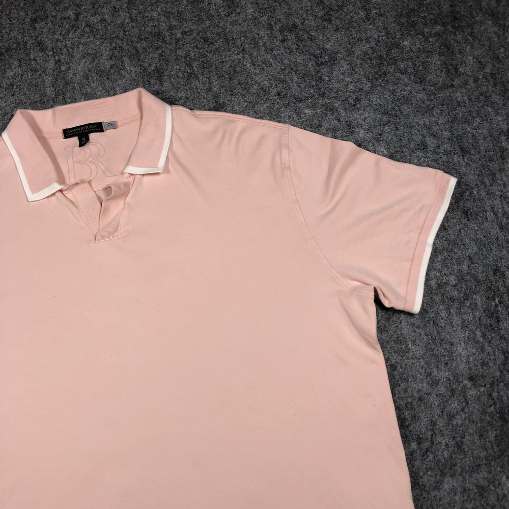 Banana Republic Polo Shirt Mens XL Pink Luxury Touch Performance Cotton Casual - Picture 4 of 15